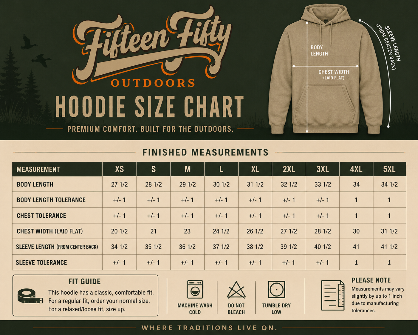Fifteen Fifty Outdoors Tan Logo Hoodie