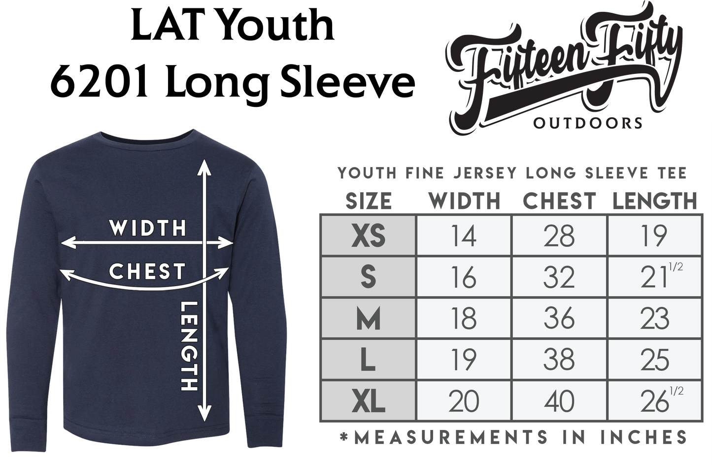 Fifteen Fifty Logo LS Youth Tee
