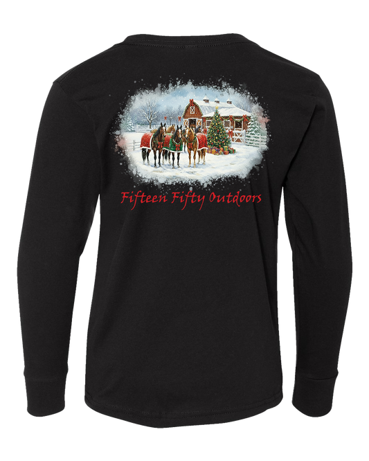 Holly Jolly Horse Barn LS Youth Tee