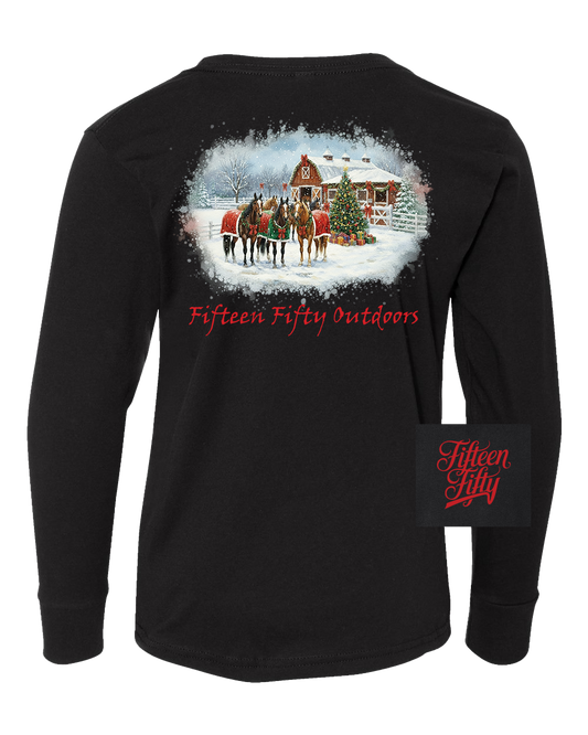 Holly Jolly Horse Barn LS Youth Tee