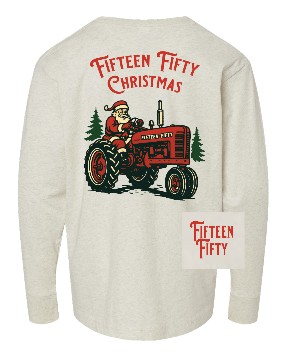 Fifteen Fifty Santa Tractor LS Youth Tee