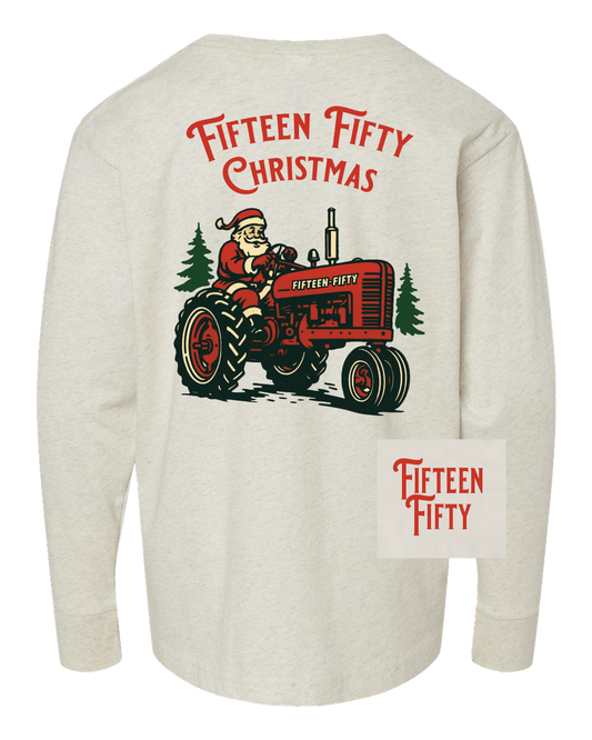 Fifteen Fifty Santa Tractor LS Youth Tee